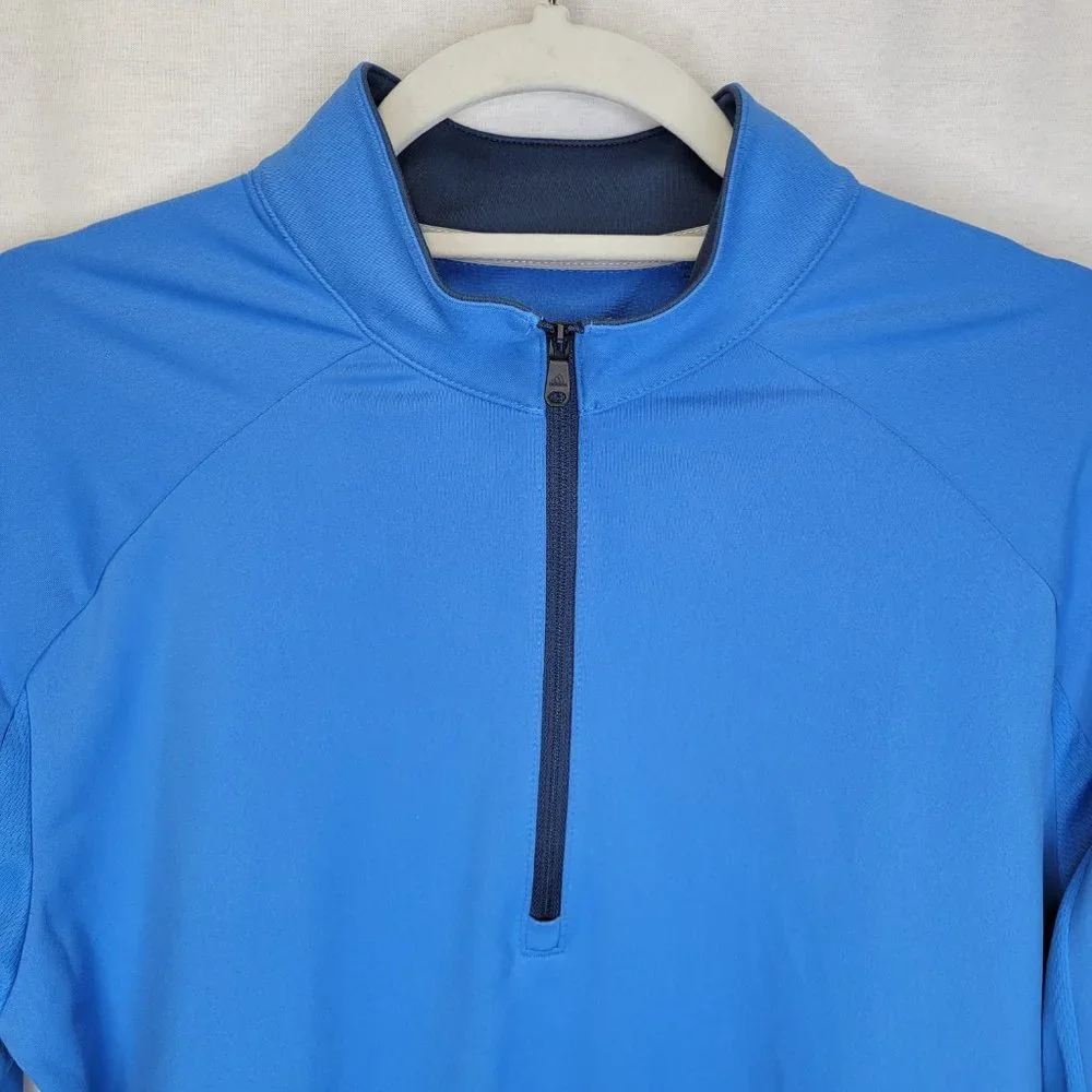 Adidas Men's Small Pullover 1/2 Zip Blue Climacool Long Sleeve